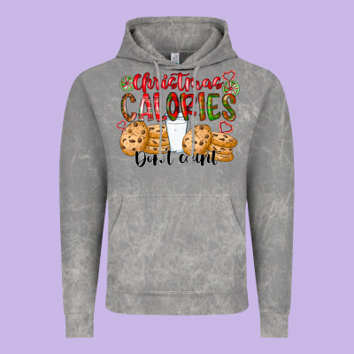 Christmas Calories Dont Count Vintage Hoodie Designed By Cowhidedigitalart
