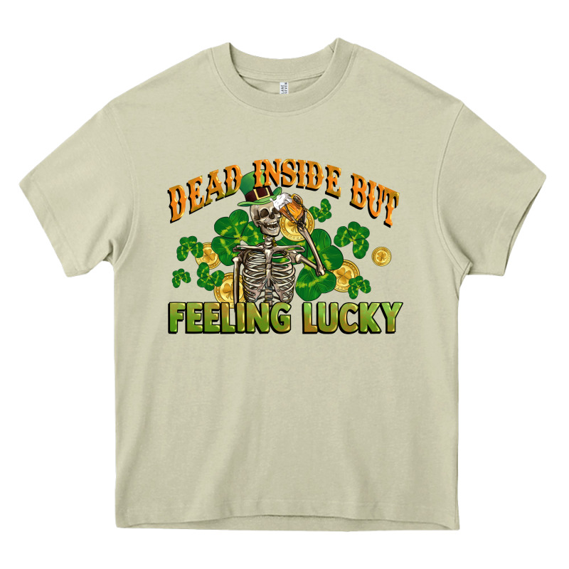 Dead Inside But Feeling Lucky St. Patrick's Day Heavy Core Tee by CowGirlArtShop | Teevron