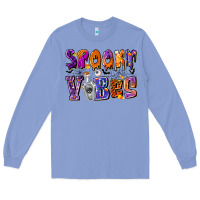 Colony Blue Spooky Vibes Long Sleeve Tee - CowhideDigitalArt