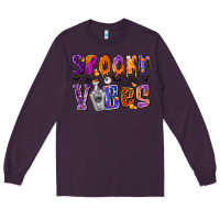Plum Spooky Vibes Long Sleeve Tee - CowhideDigitalArt