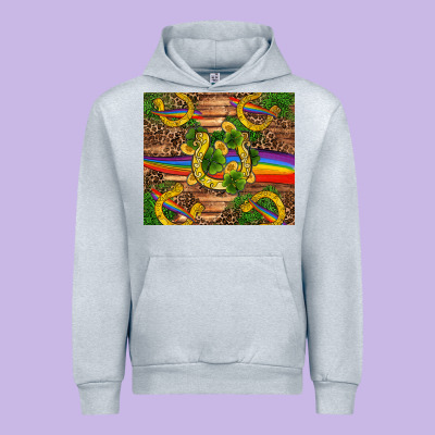 St Patricks Day Horseshoe Shamrock Rainbow Gold Urban Hoodie Designed By Ranaportraitstore