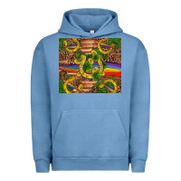 Pigment Pebble Blue st patricks day horseshoe shamrock rainbow gold Urban Hoodie - RanaPortraitStore
