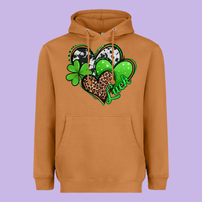 St Patricks Day Hearts Heavyweight Hoodie Designed By Jasminsmagicworld