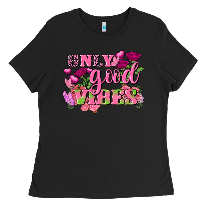Valentine's Day Only Good Vibes Ladies Tee by FaDigitalArtStudio | Teevron
