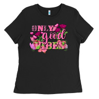 Black Valentine's Day Only Good Vibes Ladies Tee - FaDigitalArtStudio