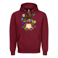 Burgundy messy bun tie dye Zipper Hoodie - RanaPortraitStore