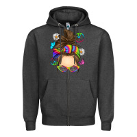 Messy Bun Tie Dye Zipper Hoodie | Teevron