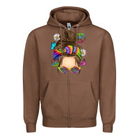 Chestnut messy bun tie dye Zipper Hoodie - RanaPortraitStore