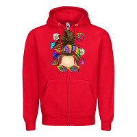 Red messy bun tie dye Zipper Hoodie - RanaPortraitStore