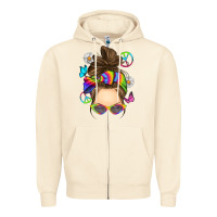 Sandshell messy bun tie dye Zipper Hoodie - RanaPortraitStore