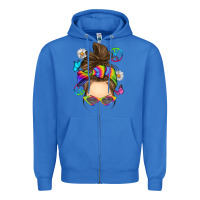 True Royal messy bun tie dye Zipper Hoodie - RanaPortraitStore