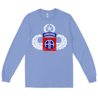 Colony Blue 82nd Airborne Div Parachutist Wings and Patch - Distressed Long Sleeve Tee - baoMotion