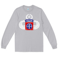 Moon Dust 82nd Airborne Div Parachutist Wings and Patch - Distressed Long Sleeve Tee - baoMotion