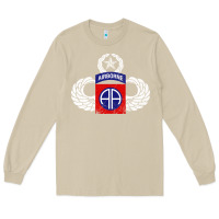 Mushroom 82nd Airborne Div Parachutist Wings and Patch - Distressed Long Sleeve Tee - baoMotion