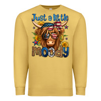 Antique Gold just a little moody 4th of july long haired cow Premium Sweatshirt - Jasminsmagicworld