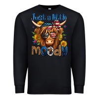 Black just a little moody 4th of july long haired cow Premium Sweatshirt - Jasminsmagicworld