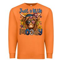 Carrot just a little moody 4th of july long haired cow Premium Sweatshirt - Jasminsmagicworld
