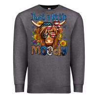 Charcoal Heather just a little moody 4th of july long haired cow Premium Sweatshirt - Jasminsmagicworld