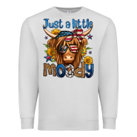 Dove Grey just a little moody 4th of july long haired cow Premium Sweatshirt - Jasminsmagicworld