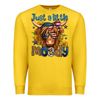 Lemon just a little moody 4th of july long haired cow Premium Sweatshirt - Jasminsmagicworld