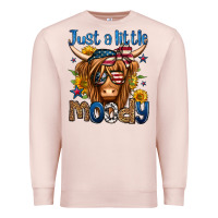 Pale Pink just a little moody 4th of july long haired cow Premium Sweatshirt - Jasminsmagicworld