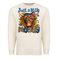 Sandshell just a little moody 4th of july long haired cow Premium Sweatshirt - Jasminsmagicworld