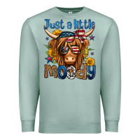 Seafoam just a little moody 4th of july long haired cow Premium Sweatshirt - Jasminsmagicworld