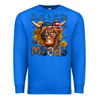 True Royal just a little moody 4th of july long haired cow Premium Sweatshirt - Jasminsmagicworld