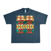 Midnight Navy native american aztec seamless pattern Urban Heavy Tee - BundleAndBundleShop