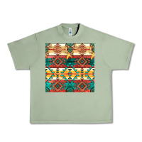 Oil Green native american aztec seamless pattern Urban Heavy Tee - BundleAndBundleShop