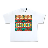 White native american aztec seamless pattern Urban Heavy Tee - BundleAndBundleShop