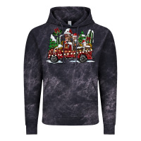 Cloud Black festive farm animal christmas truck Vintage Hoodie - CowhideDigitalArt
