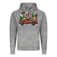 Cloud Rock festive farm animal christmas truck Vintage Hoodie - CowhideDigitalArt