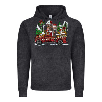Vintage Black festive farm animal christmas truck Vintage Hoodie - CowhideDigitalArt