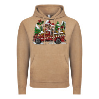 Festive Farm Animal Christmas Truck Vintage Hoodie | Teevron