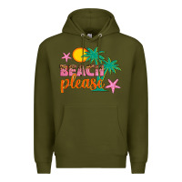 Army Green beach please Premium Hoodie - Artiststas