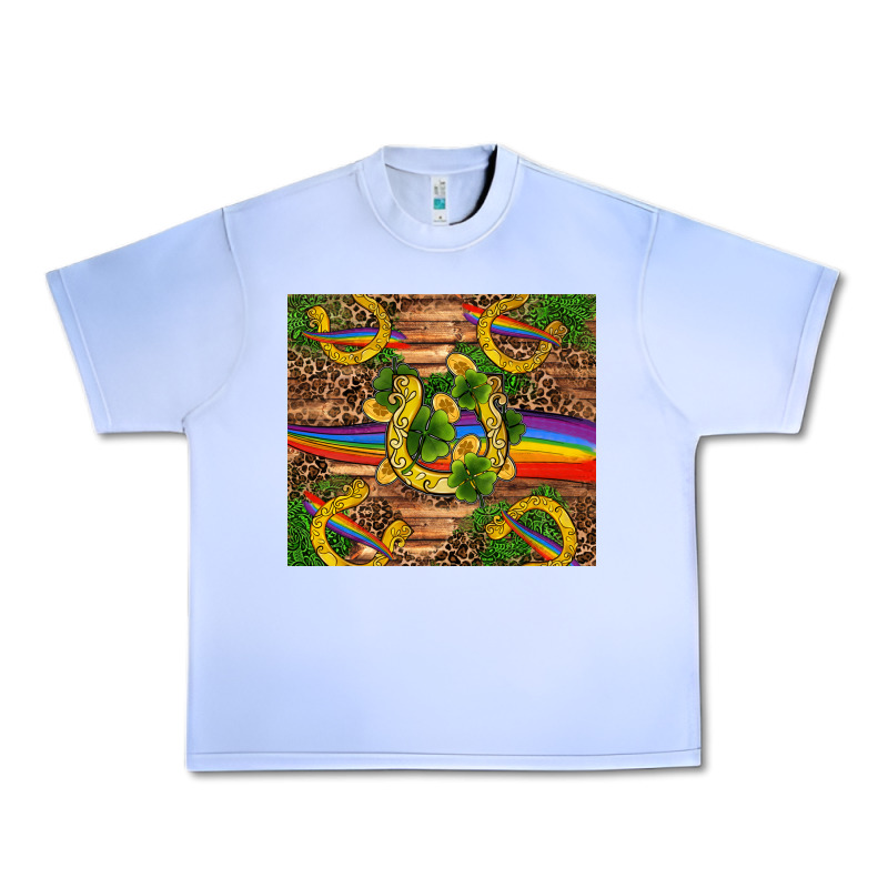 St Patricks Day Horseshoe Shamrock Rainbow Gold Urban Heavy Tee by RanaPortraitStore | Teevron