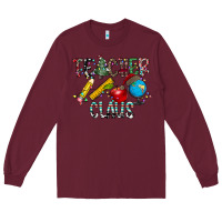 Burgundy Teacher Calus Long Sleeve Tee - CowhideDigitalArt