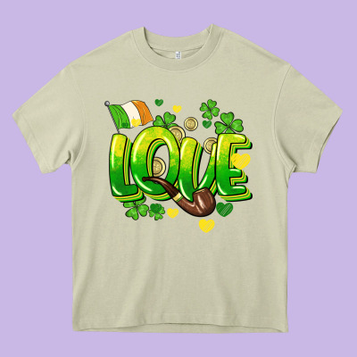 Love St. Patrick's Day Heavy Core Tee Designed By Howdyjamesfarm