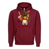 Messy Bun Teacher Life Zipper Hoodie | Teevron