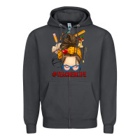 Smoke messy bun teacher life Zipper Hoodie - RanaPortraitStore
