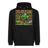 Black st patricks day hearts Heavyweight Hoodie - Jasminsmagicworld