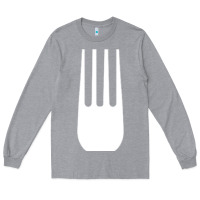Heather Grey kitchen utensil fork simple easy halloween party costume long sleeve t Long Sleeve Tee - baoMotion