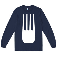 Navy kitchen utensil fork simple easy halloween party costume long sleeve t Long Sleeve Tee - baoMotion