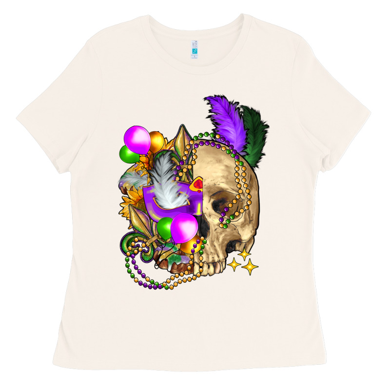 Mardi Gras Skull Ladies Tee by FaDigitalArtStudio | Teevron