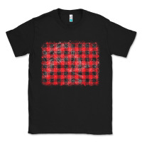 Black distressed buffalo plaid background Classic Tee - CowCowDesign