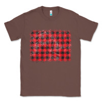 Chestnut distressed buffalo plaid background Classic Tee - CowCowDesign