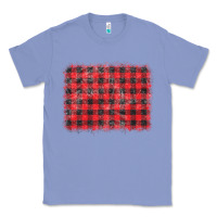Colony Blue distressed buffalo plaid background Classic Tee - CowCowDesign