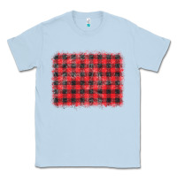 Dusty Blue distressed buffalo plaid background Classic Tee - CowCowDesign