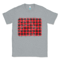 Heather Grey distressed buffalo plaid background Classic Tee - CowCowDesign